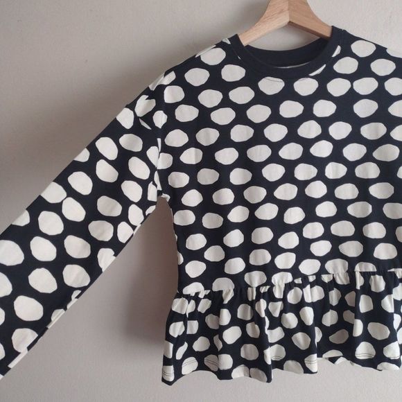 Hanna Andersson Kids Polka Dot Peplum Top 10 140 cm - Picture 3 of 7